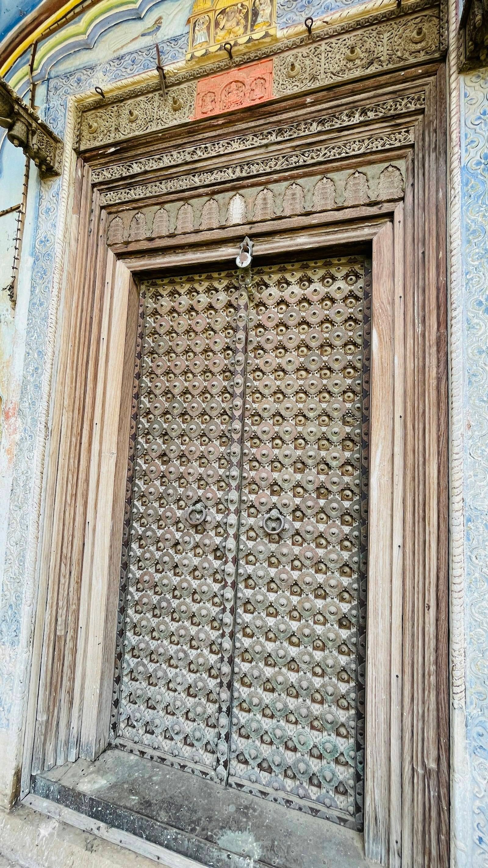 Traditional carved wooden door, reference image
